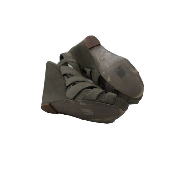 Ash Womens Size 38 Green Mega Sandal Leather Open Toe Wedge Heel Slingback Shoe - Picture 5 of 5